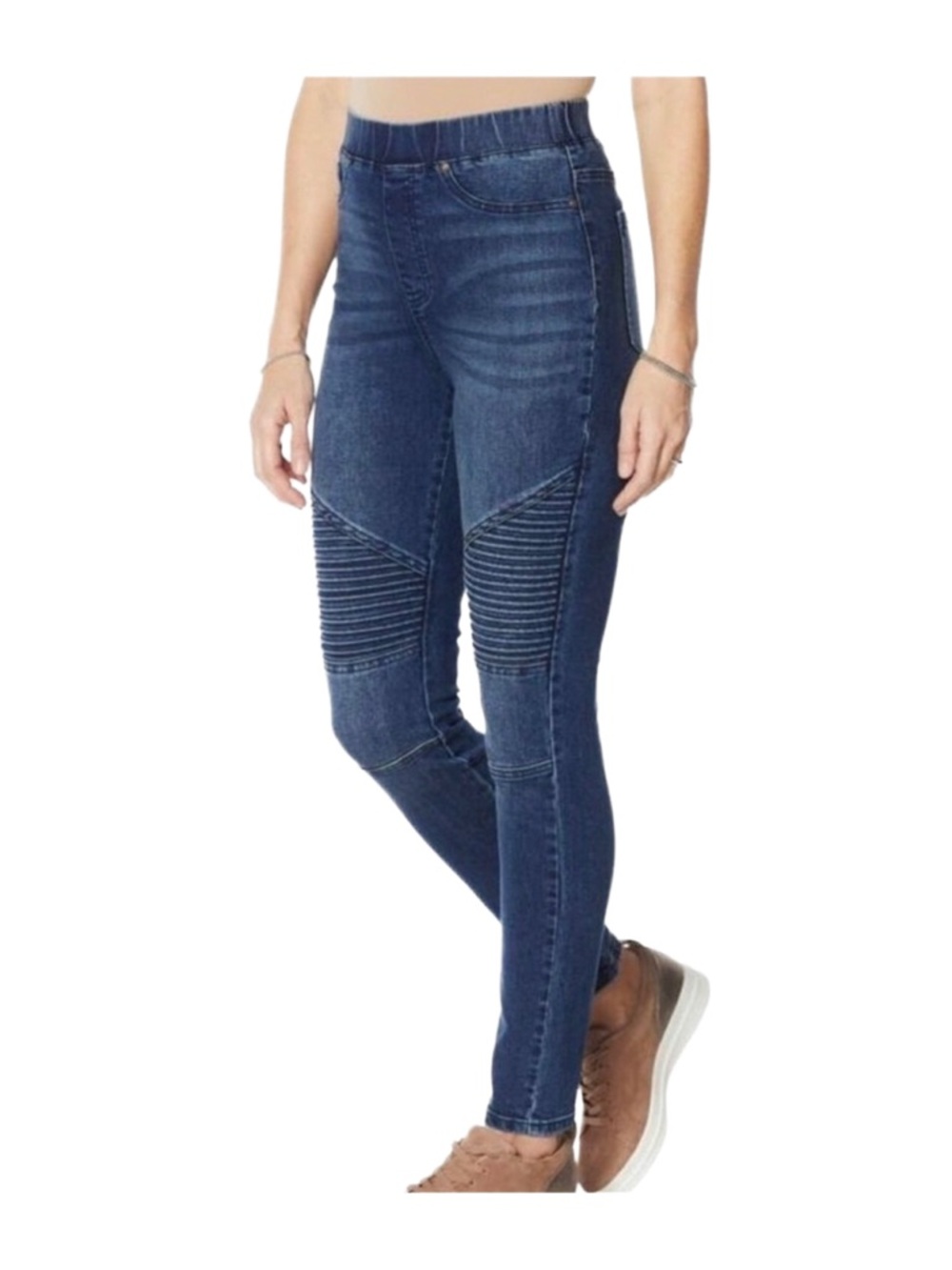 NWT Hayden Blue Moto Jegging Jeans with Ribbed Detailing Women Small‎